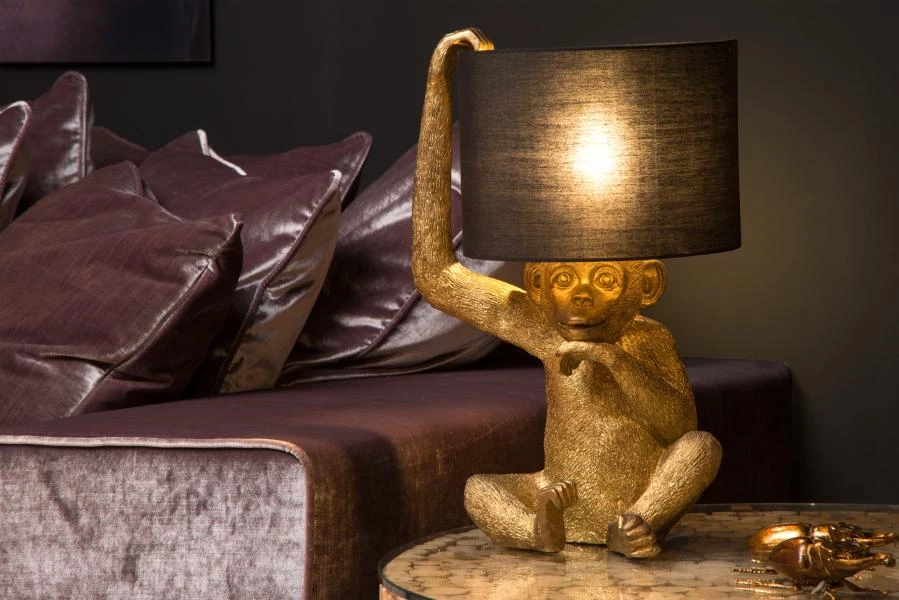 Lucide EXTRAVAGANZA CHIMP - Table lamp - Ø 30 cm - 1xE14 - Black - atmosphere 1